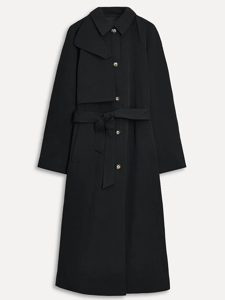 

Simple Sle Long Sve Collar Coat New Autumn Women's Single Button Slim Fit Windbreaker Commute Sle Knitted Sweater