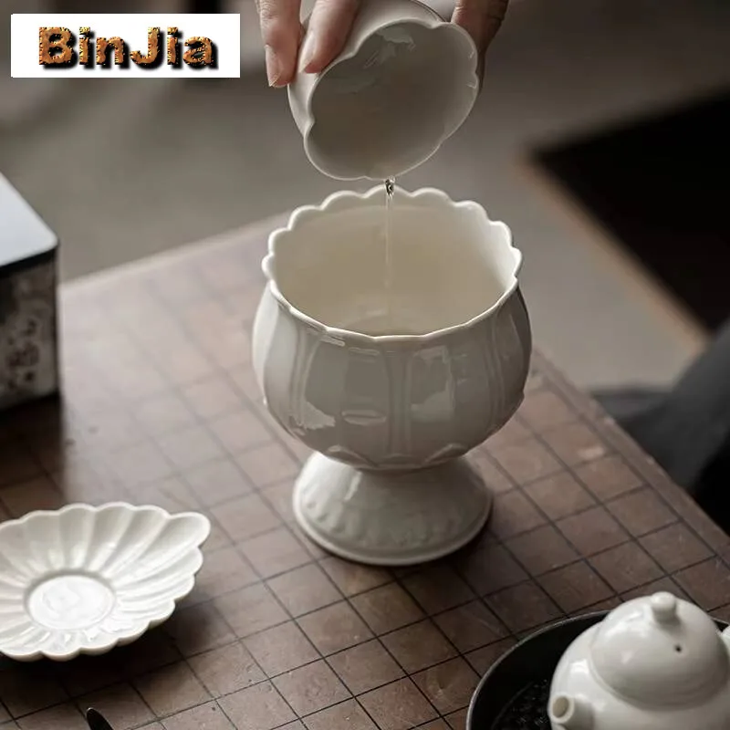 330 مللي خشب العشب رمادي مزجج جيانشوي اليدوية السيراميك البخور الموقد الشاي حوض غسيل الكتابة-فرشاة غسالة تشاكسي جمع #3