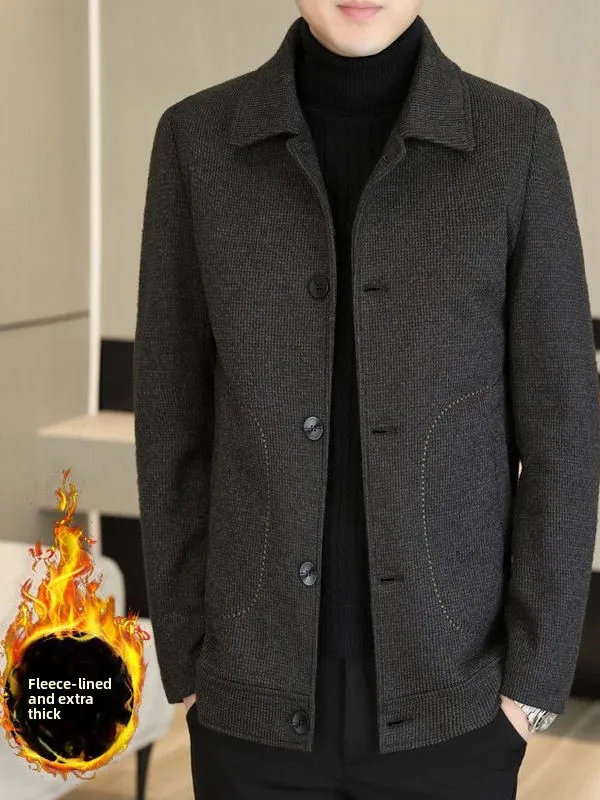 

Мужское повседневное пальто премиум-класса на подкладке Thiened ort, осень-зима, новое шерстяное тканевое пальто с воротником-стойкой