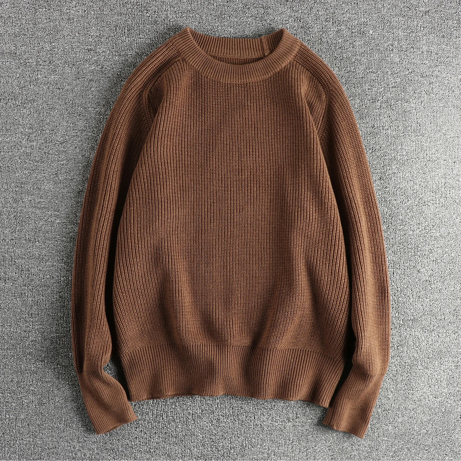 

Autumn and Winter New Japanese Retro Heavyweight Wool Blend Knitted Sweater Men's Simple Washed Thick Loose Casual Knitwear Coat