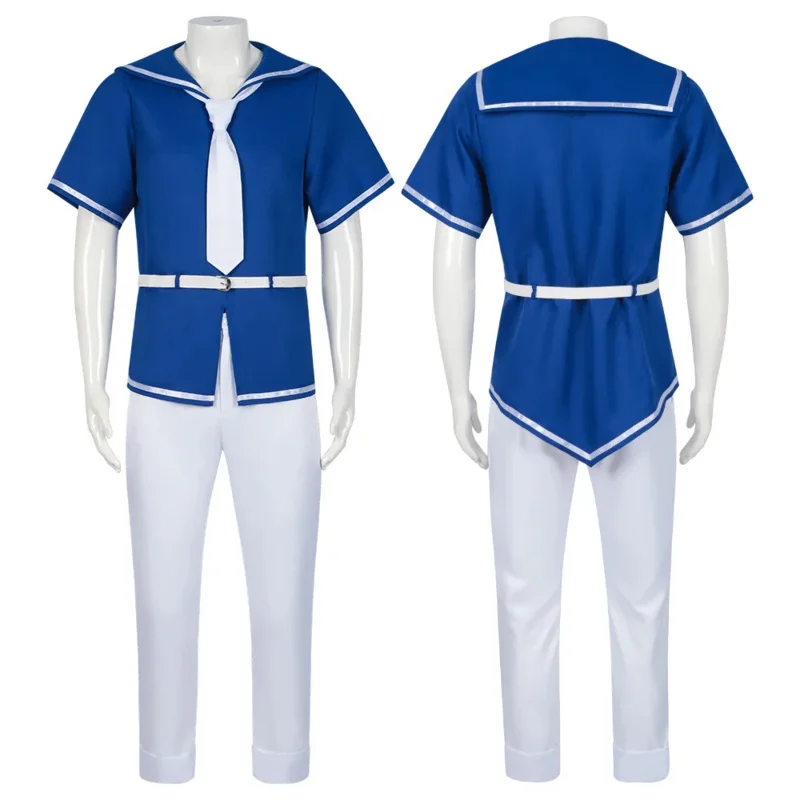 Anime Oshi No Ko Hoshino Akuamarin Cosplay Costume School Uniform Aqua Wig Halloween Role Play Outfit Men Boy Summer Clothing OI