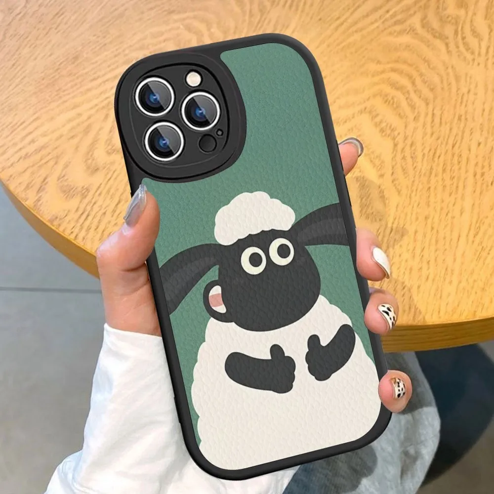 Cartoon S-Sheep S-Shawn Phone Case Hard Leather For iPhone 14 13 12 Mini 11 14 Pro Max Xs X Xr 7 8 Plus Fundas