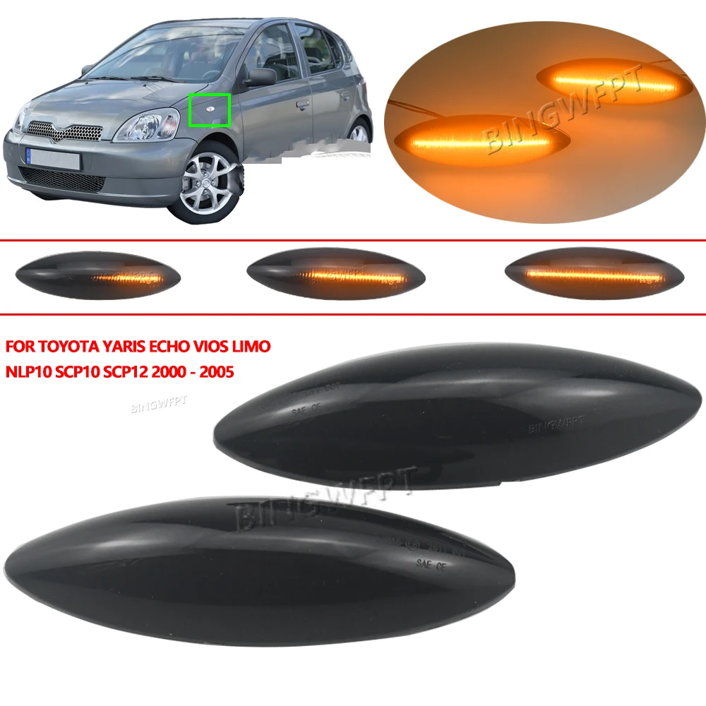 Para toyota echo vitz yaris hatchback 1999-2005 videos limo npl10 scp10 marcador lateral pisca luz lâmpada de sinal de volta 81730-0d011