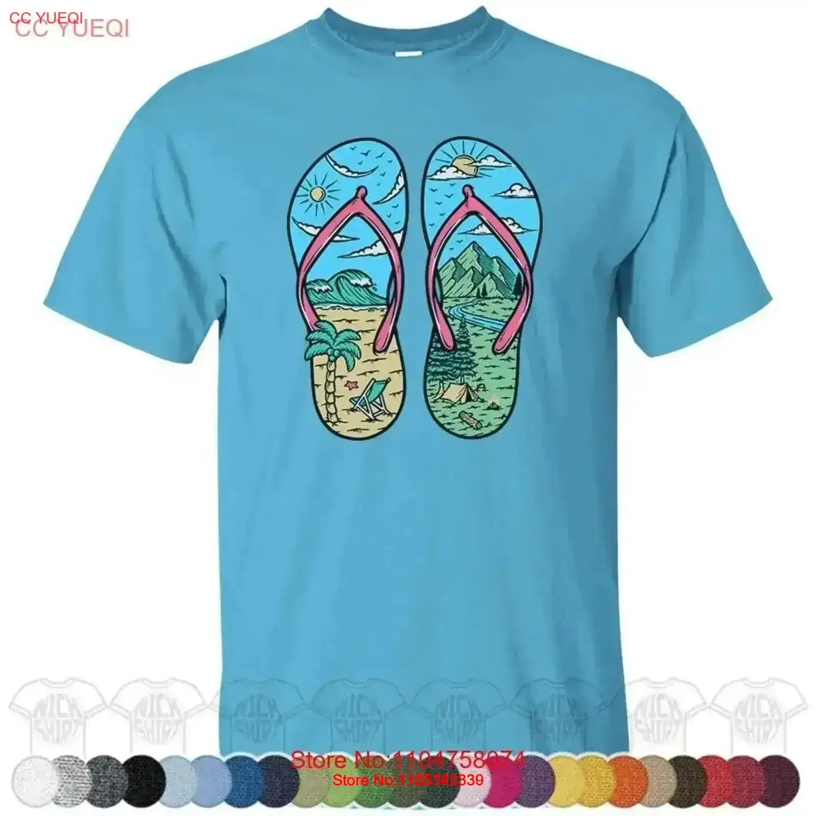 California Beach Sunshine Sand Palm Cravan Surfing Wave Vacation Slipper T-Shirt Vintage Washed Stylische Streetwear Leicht gewaschen
