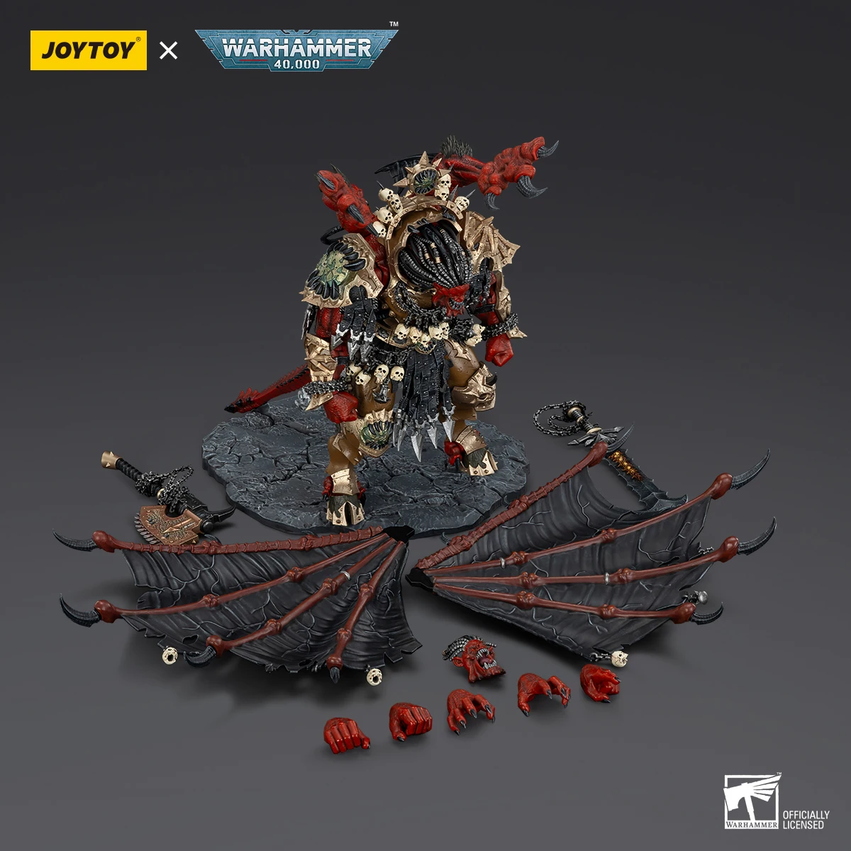 JOYTOY Angron شخصية الحركة Warhammer 40K Daemon Primarch of Khorne Demon Form JoyToy Toys نموذج مجموعة الدمى المتحركة المشجعين