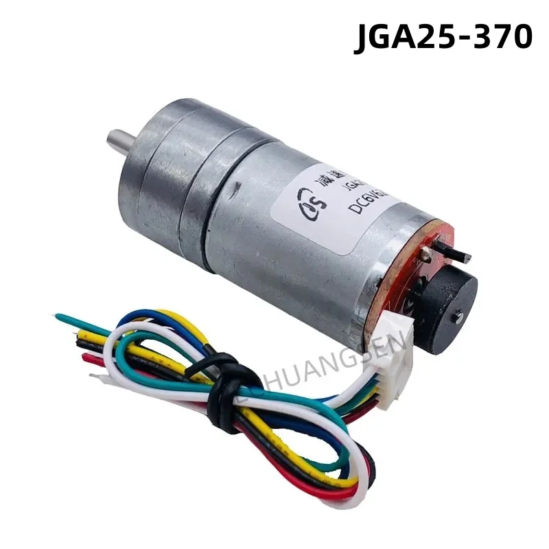 JGA25-370 DC Deceleration Motor 12V24V High Power High Torque Balance Car Motor Madamedium Speed Measuring Encoder Motor