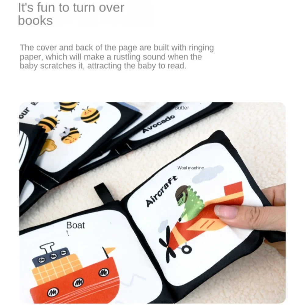 Książeczka materiałowa dla dzieci, kolorowa, 0-6 lat, edukacyjna książeczka materiałowa, wczesna edukacja, zabawka-puzzle, książeczki z ilustracjami z kreskówek dla maluchów