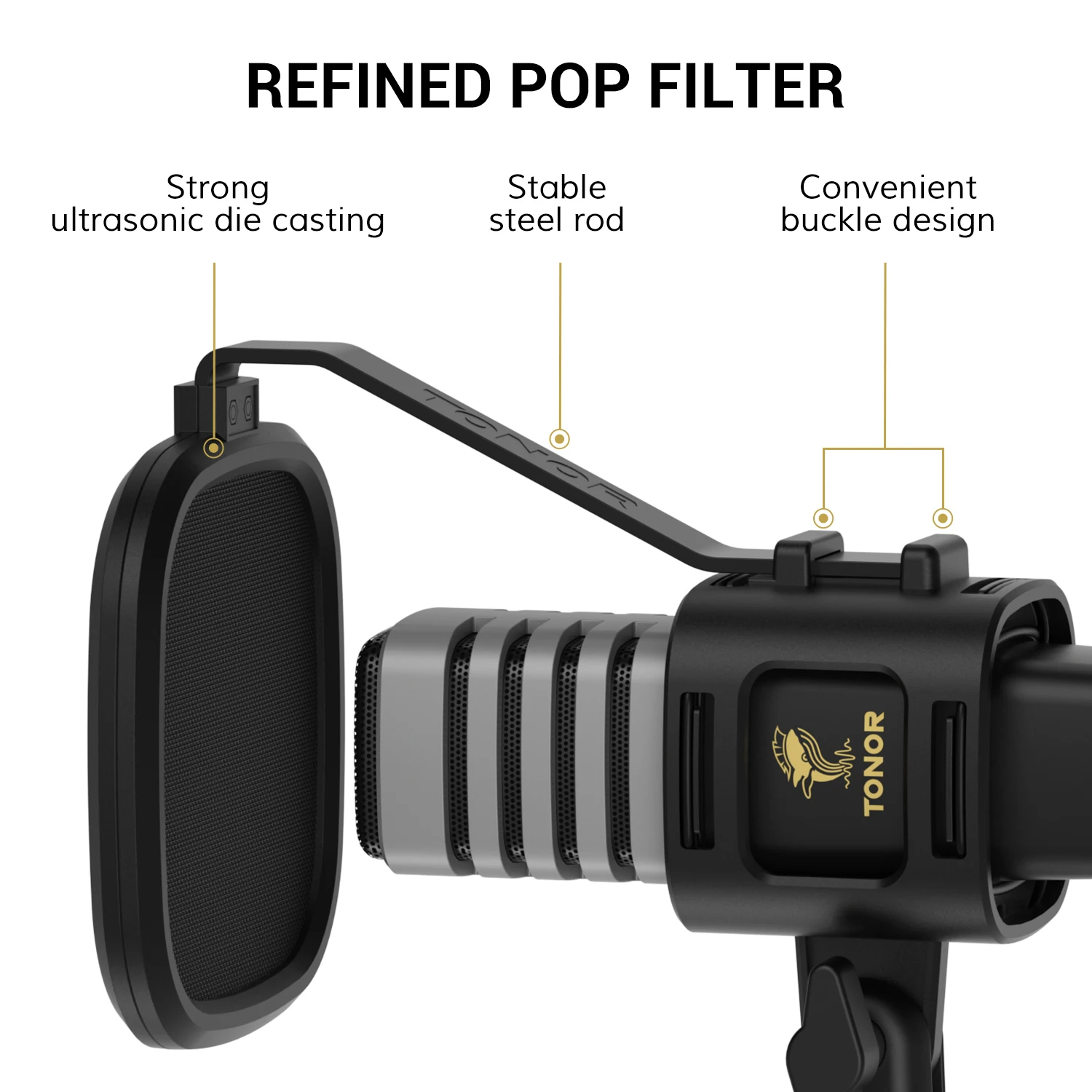 ميكروفون USB للكمبيوتر الشخصي، ميكروفون كمبيوتر بمكثف قلبي مع حامل ثلاثي القوائم، فلتر بوب، حامل صدمات للألعاب والبث #6