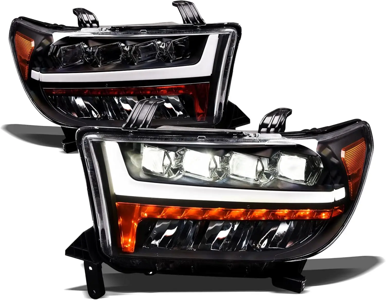 

642167819196 Совместимость с Toyota Tundra 2007-2013 гг. / 2008-2017 Sequoia Sequential Полностью светодиодный четырехъядерный проектор с вывеской