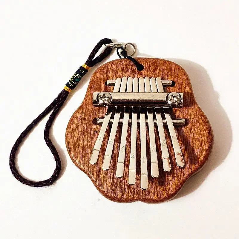 Mini Wood 8-tone Thumb Piano Kalimba Exquisite Finger Piano Pocket Sized Portable Musical Good Accessory Pendant Gift