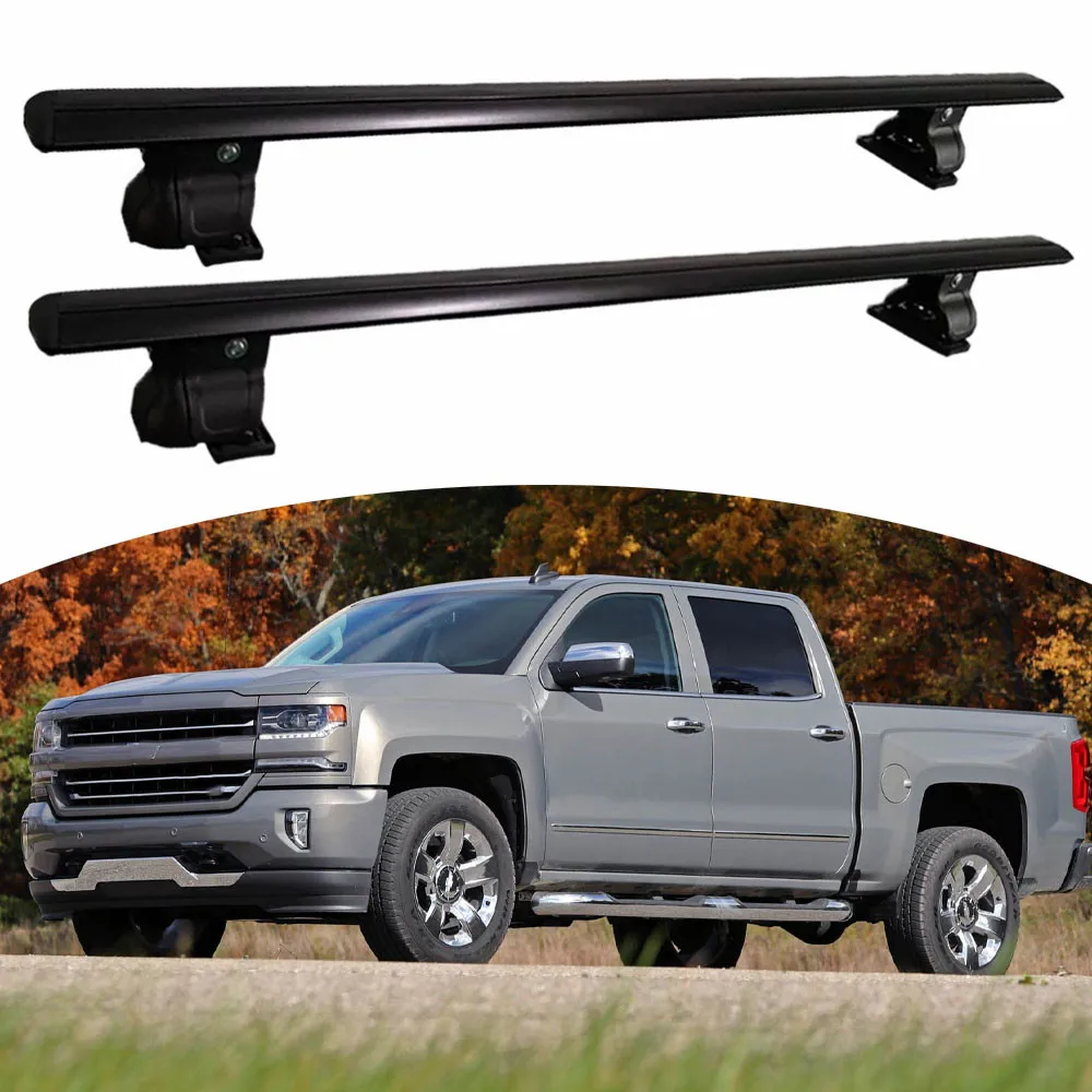 

2 шт. перекладина черного цвета подходит для Chevrolet Silverado 1500 2014-2018mBare, замки для багажа на крыше, багажа, кражи, без направляющих для багажника на крышу, запираемые
