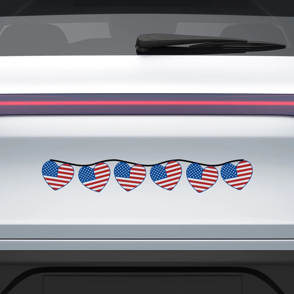 

1 set Diy Reflective Independence Day Magnetic Stickers Car Decor Garage Refrigerator Magnets Vehicle Door Mirror Living Room