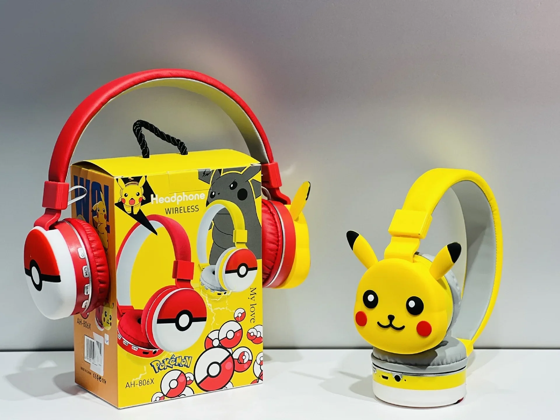 Pokemon Pikachu Bluetooth Headphone Wireless Headsets Anime Cartoon Stereo Headset Earphone With Mic Hottie  Y2k Fashion Gifts