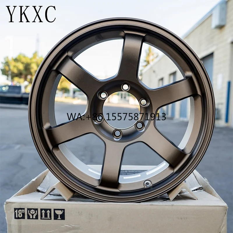 

Custom 6 Spokes Forged RAYS TE37 Wheel Satin Bronze 5x114.3 5x120 5x130 for R35 18 19 20 21 Inch Passenger Car Wheel Rim