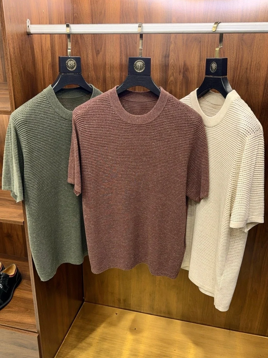 

Мужская футболка в итальянском стиле с круглым вырезом, вязаная, с коротким рукавом, из льняной смеси, дышащая, с цветочным узором, свободного кроя, летняя, повседневная