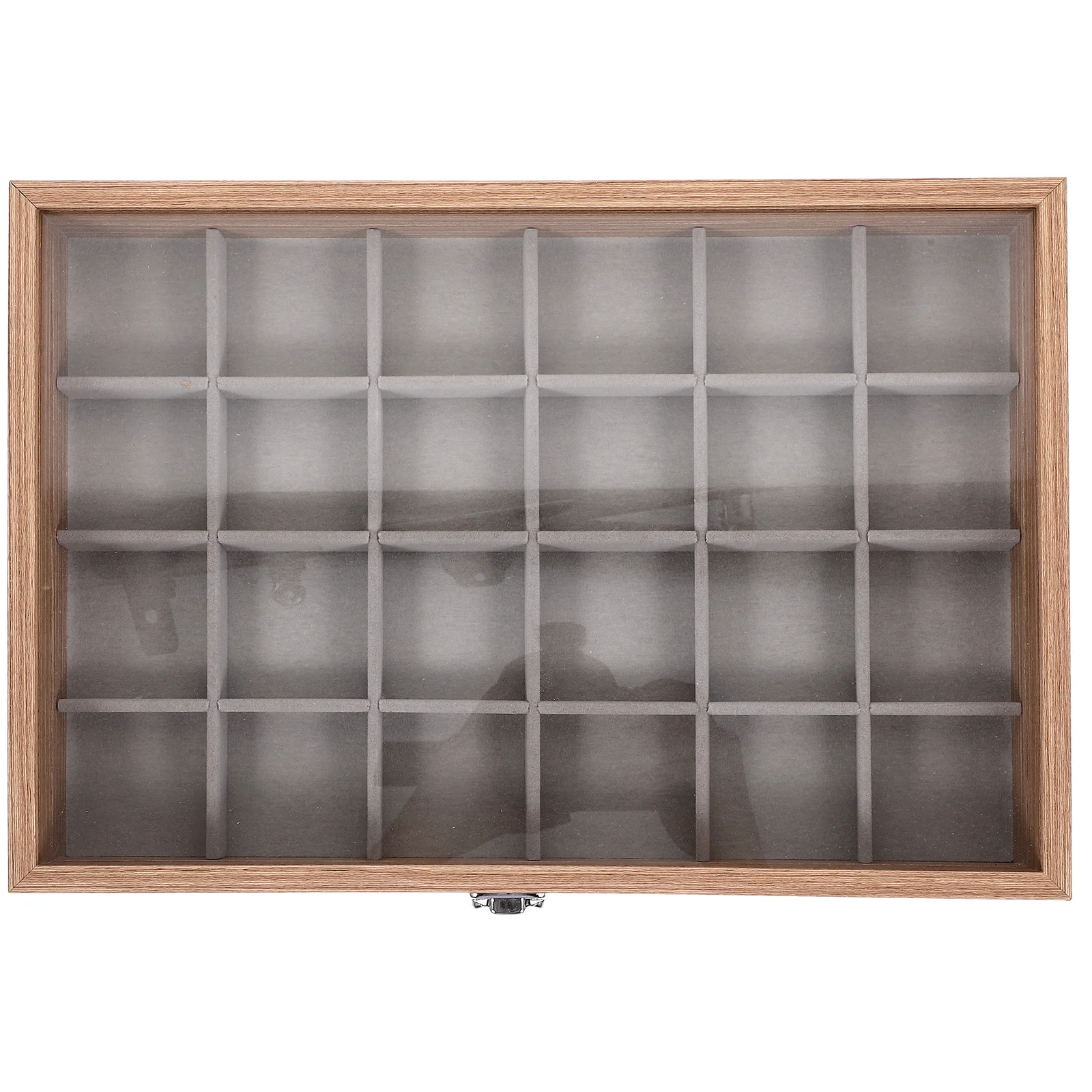 

Wooden Jewelry Display Box Clear Glass Lid Multi Grid Earrings Necklace Ring Storage Organizer Jewelry Box with Clear Lid