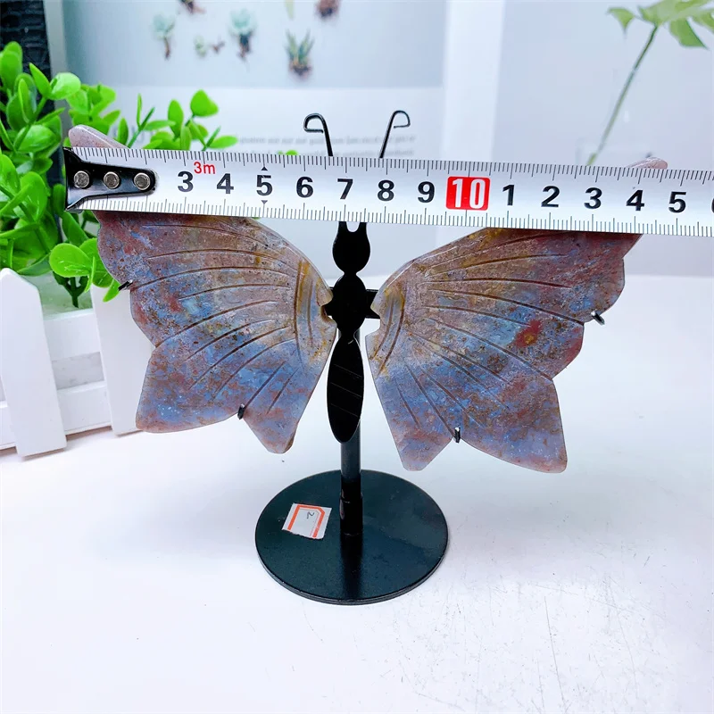 Natural Ágata Borboleta Asas para Crianças, Escultura Em Cristal, Artesanato De Pedras Preciosas, Presente De Aniversário Decorações, Presente, 1 Par