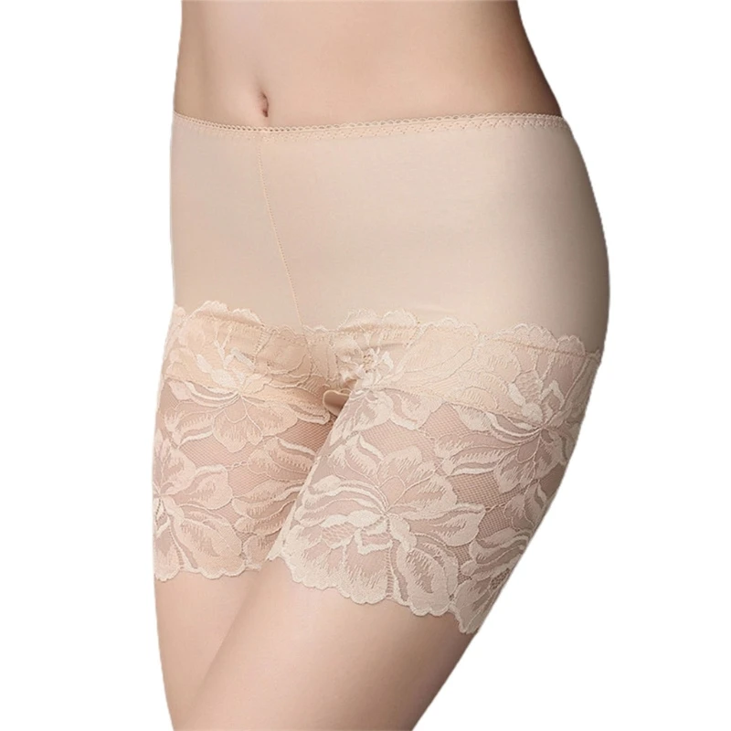 Lace Shorts Underwear Ice Silk Shorts Stretch Safety Leggings Undershorts for Women Girls Under Skirt Safety Shorts