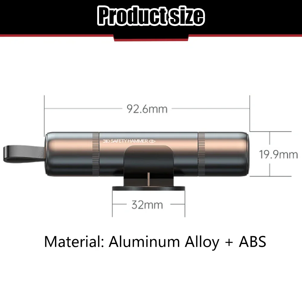 2 In 1 Car Safety Hammer Emergency Glass Breaker Cut The Seat Belt High Hardness Tungsten Steel Rescue Tool Auto Accessories view 4