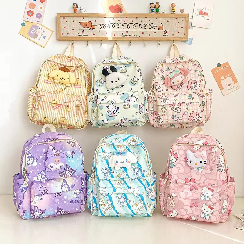 Kawaii Sanrio Backpack Pochacco Cartoon Animation School Bag Girls Student Backpack Children's Spine Protector School Bag Gift