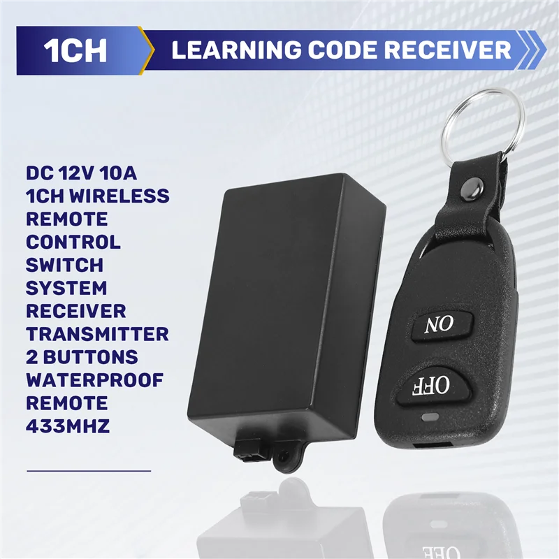 -A94Z تيار مستمر 12 فولت 10A 1Ch لاسلكي للتحكم عن بعد نظام التبديل استقبال الارسال 2 أزرار مقاوم للماء عن بعد 433 ميجا هرتز #1
