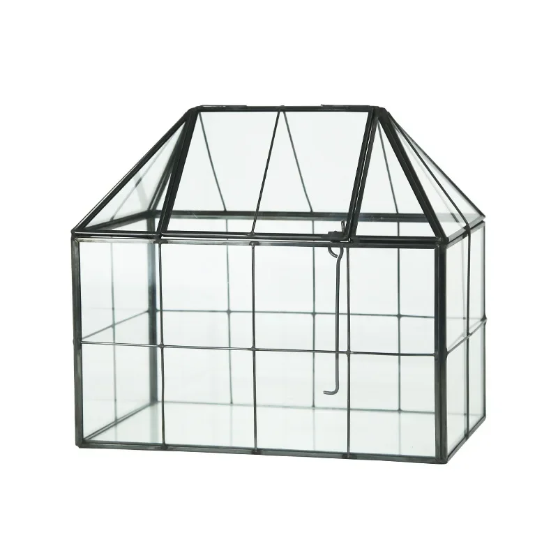 Creative Gardening Glass Greenhouse with Micro Landscape Decoration