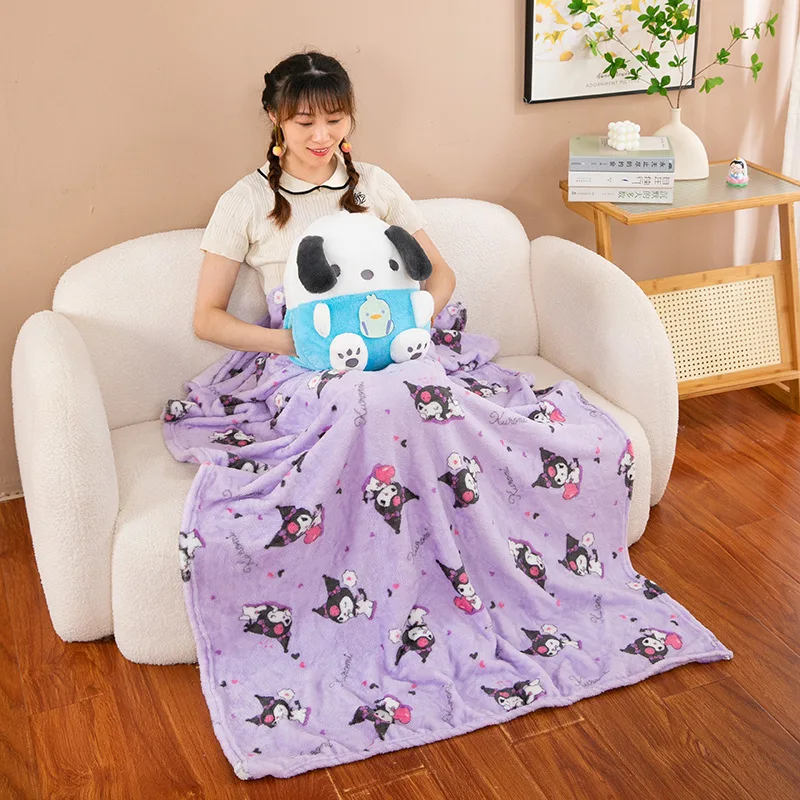 Hello Kitty Pillow And Blanket Two In One Anime Series Nap Blanket Home Air Conditioning Blanket Portable Travel Blanket Gift