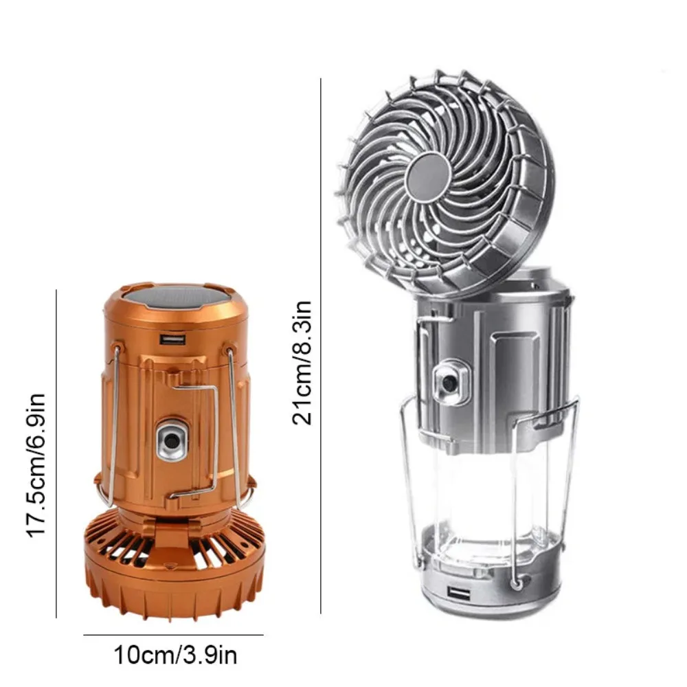 Multifunctional Dual-purpose Camping Lamp Tent Lamp With Fan Portable Foldable Strong Light Hand-held Lamp