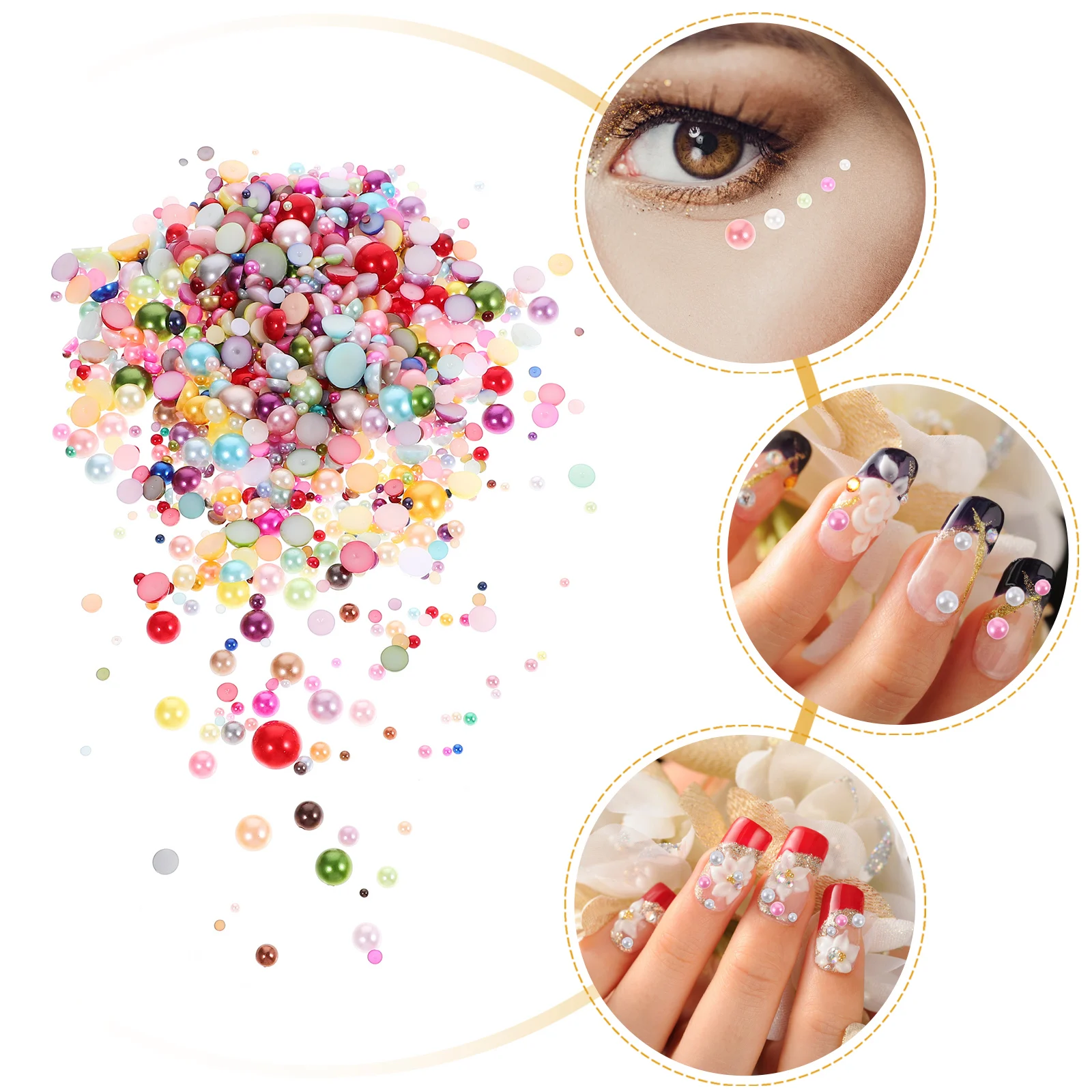 

Pearl Nail Decals Flatback Diy Clothing Accessories Half Round Craft Charms Manicure Supplies Fake Pearl Decorations