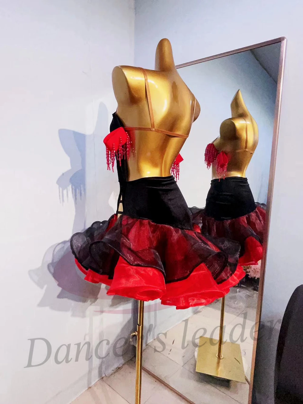 

Латинская танцовщица для взрослых и детей, высококачественная двухцветная сетчатая юбка по индивидуальному заказу, танго, самба, AB, платье для выступлений с камнями