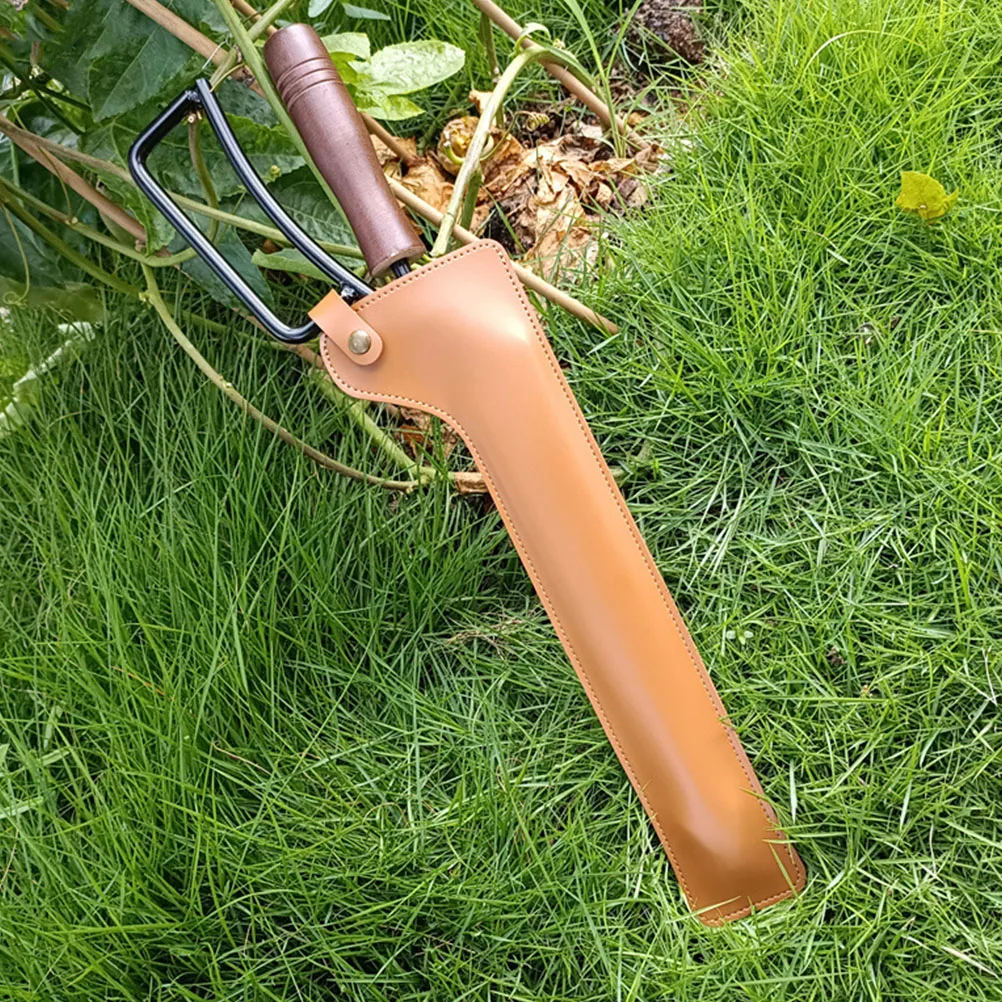 

1Pc Smooth Surface Fire Tongs Cover Practical Leather Camping Equipment Brown