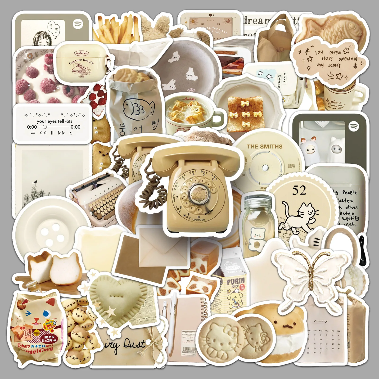 

50PCS Oat Milk Latte Aesthetic Stickers Oatmeal Latte DIY Decoration Laptop Luggage Diary iPad Gift Waterproof Stickers Kids Toy