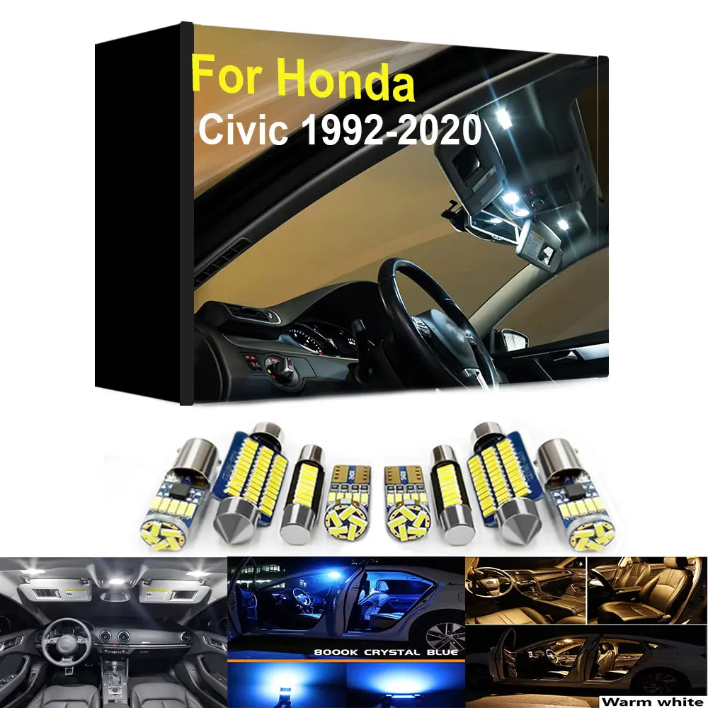 Interior LED Light Kit Canbus For Honda Civic 10th Gen 5D 4D 3D EK EG 1992- 2009 2012 2013 2014 2015 2016 2017 2018 2019 2020