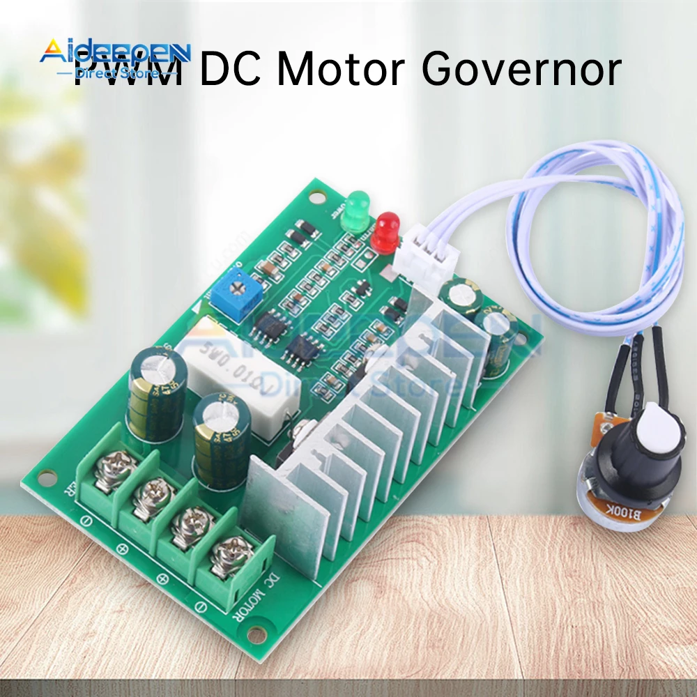 DC 10-40V PWM DC Motor Governor 12V 24V 36V 15A Adjustable Controller With Current Limiting Protection