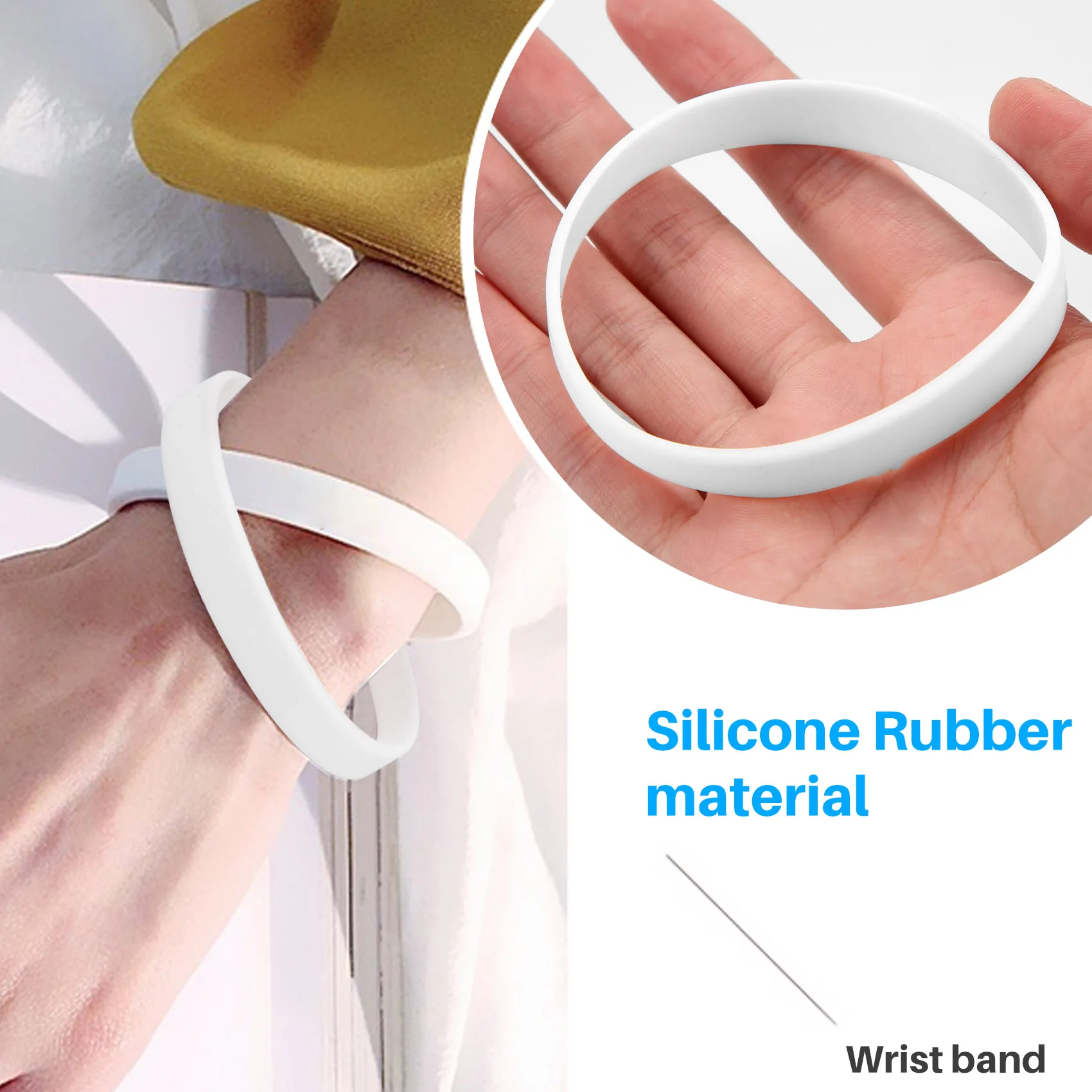 【24 часа-распродажа!】Модный силиконовый резиновый эластичный браслет на запястье браслет-манжета браслет белый
