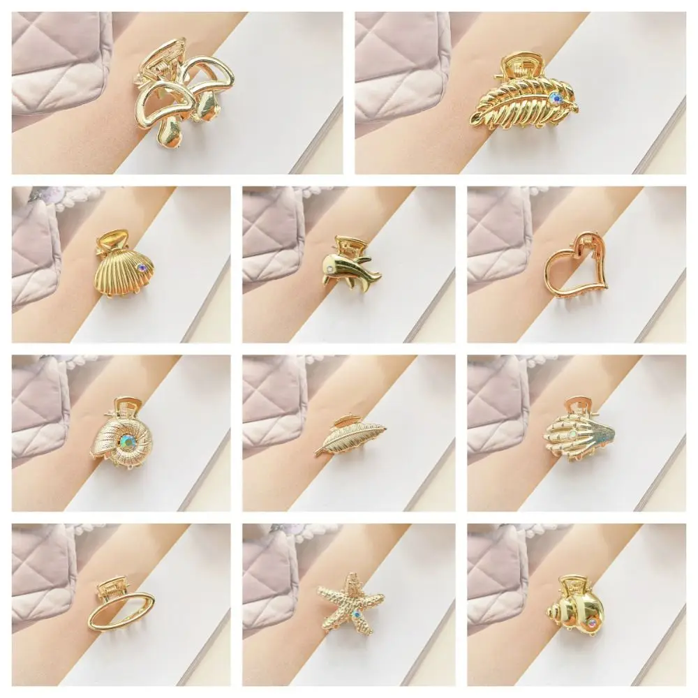 Hair Clip Starfish Hair Claw Small Heart Hair Accessories Shell Hair Crab Clip Hair Ornaments Metal Mini Hair Claw Children