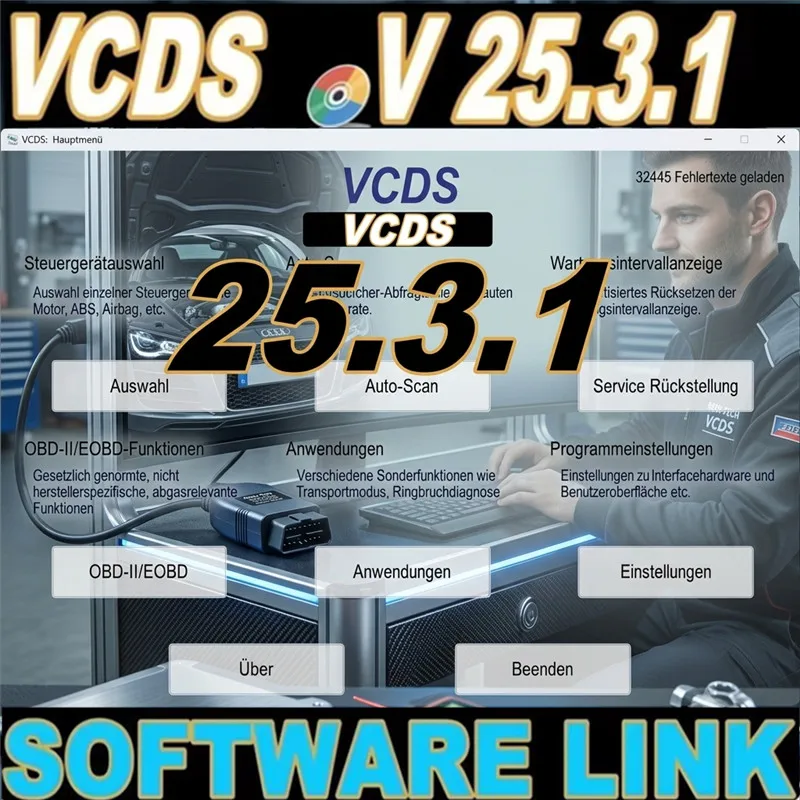 Latest VCDS 25.3.1 UPDATE SOFTWARE VAG-COM VCDS OBD2 Scanner HEX V2 Multilingual Interface Garage software Unlimited VINs