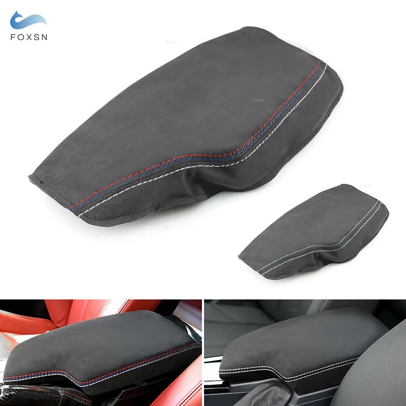 LHD/RHDFor BMW 3 Series F30 2013 2014 2015 2016 2017 2018 Suede Leather Center Console Armrest Box Cover Inner Accessories Trim