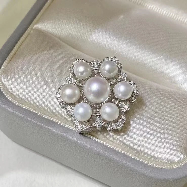 925 Sterling Silver Pendant Mount Base Mountings Findings Parts Fittings Accessories for 4.5-6.5mm Pearls Beads