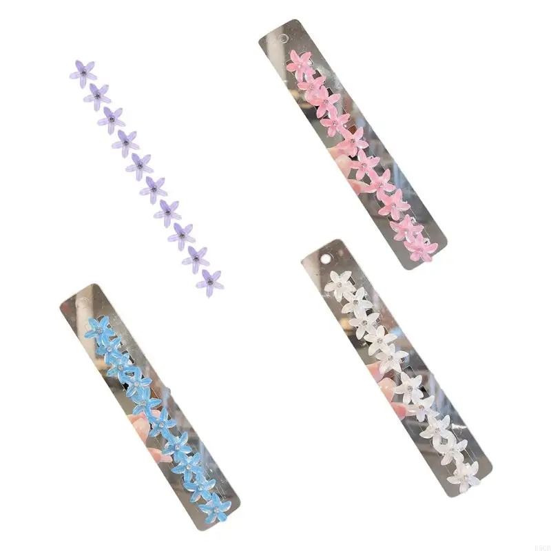 

D5QB 10PCS Elegant Hair Clip Hairpin Shining Crystal Perfect for Weddings and Proms Floral Braid Clips Hair Jewelry