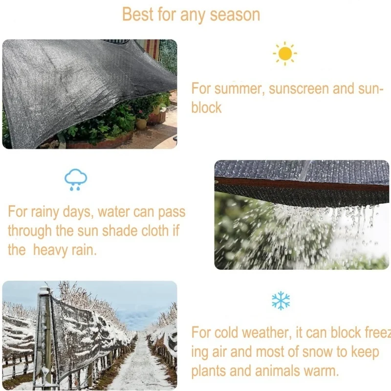 

Эта солнцезащитная сетка тканая из полиэтиленового материала высокой плотности с частотой затенения на 90% градусов. Он может эффективно блокировать солнечный свет.