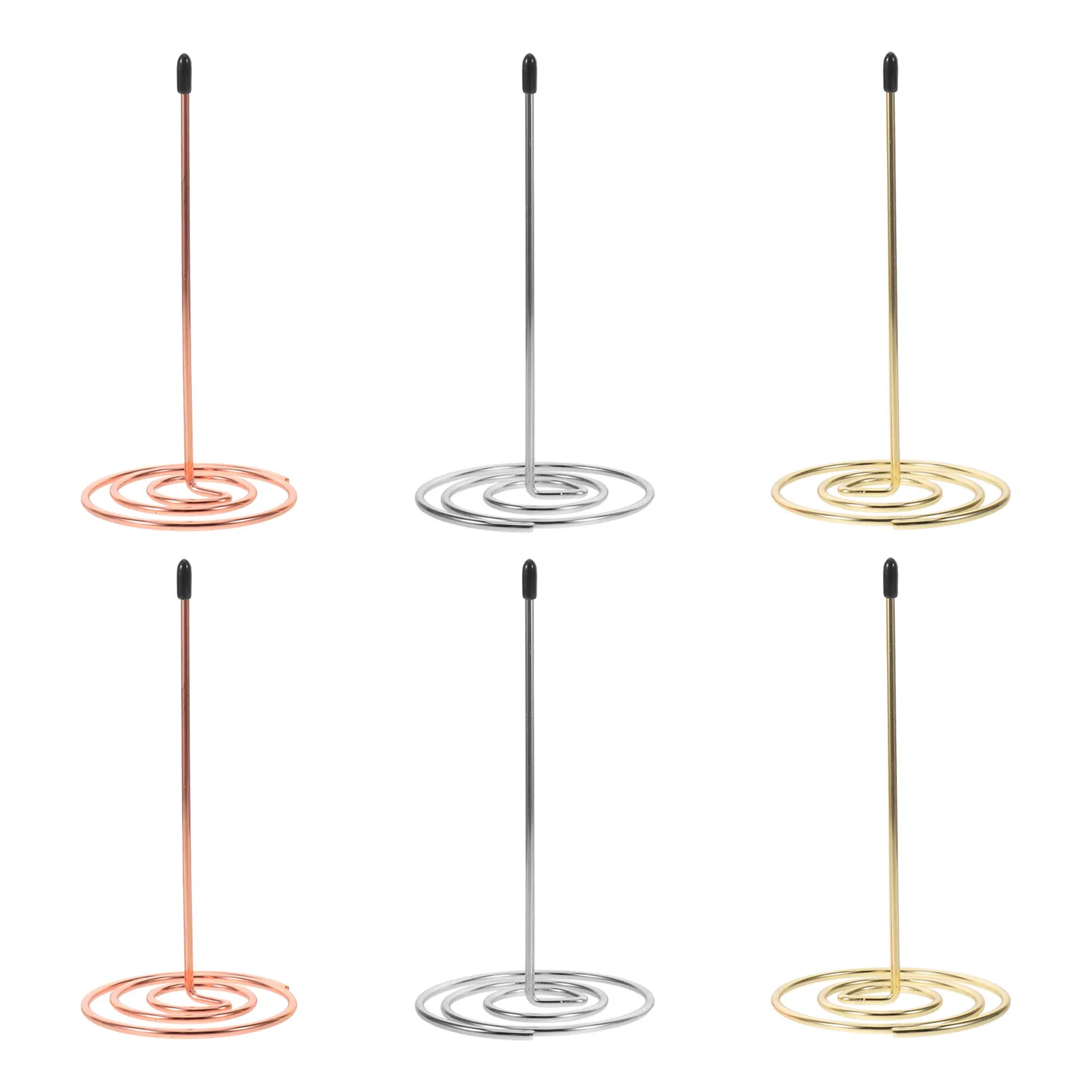 6Pcs Office File Folder Metal Check Bill Holder Receipt Spike Fork Desktop Memo Organizer Restaurant Ticket Holder Invoice Bill