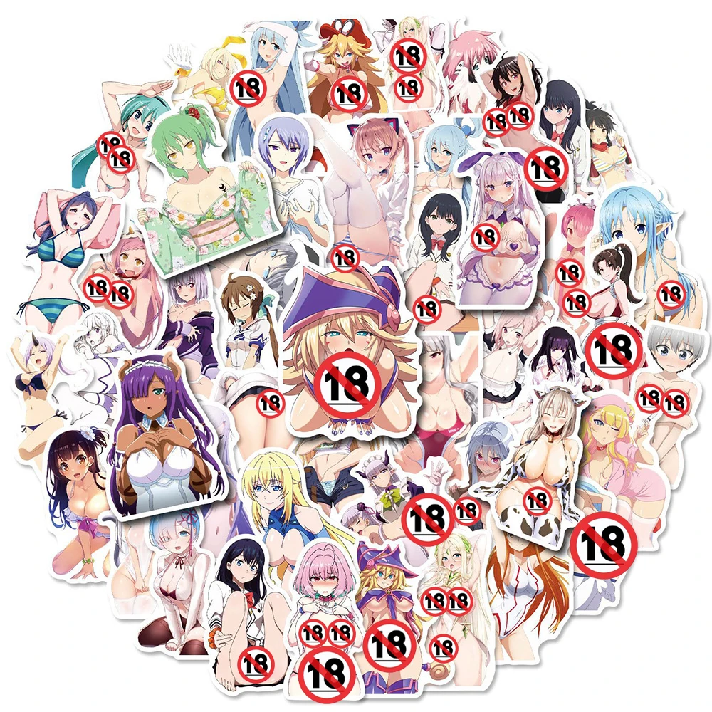 10/30/50PCS Sexy Anime Girls Hentai Stickers for Adult Graffiti Phone Case Laptop Motorcycle Waterproof Waifu Sticker DIY Toys