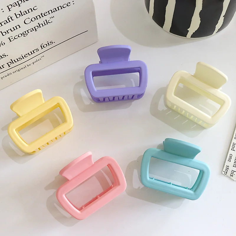 minimalist princess small fresh color square grab clip female small size back spoon shark clip hair clip headdress