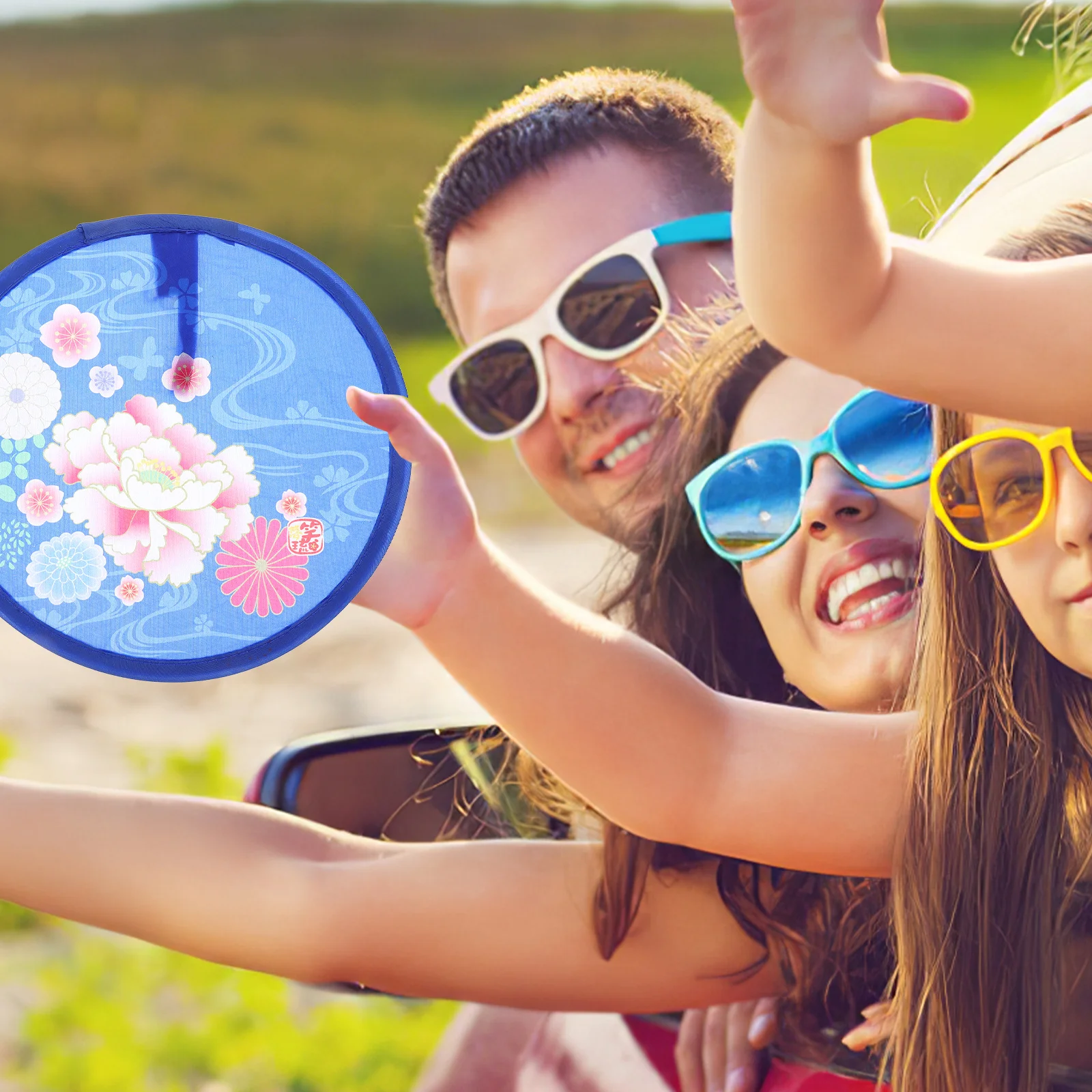 

5pcs Foldable Summer Floral Round Hand Fan Travel Outdoor Cooling Collapsible Fan Safety Party Favors Lightweight Compact