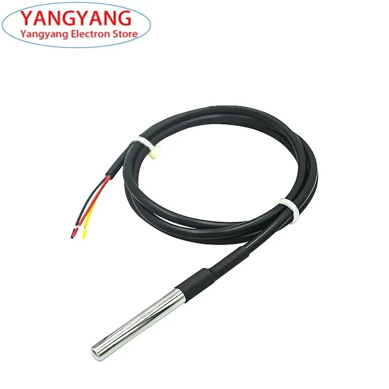 DS18b20 Stainless Steel package Waterproof line DSb1820 Temperature Probe line Temperature Digital Sensor 1/2/3/5/10Meter Cable