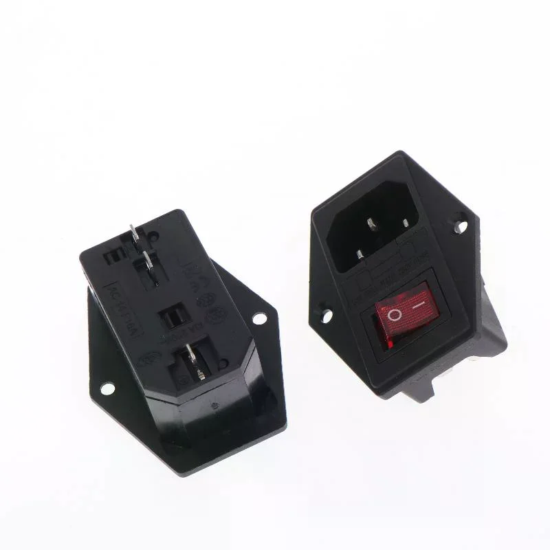 3D Printer Parts 220V 110V Power Supply Switch Male Socket With Fuse For 3D Printer DIY Use 3D Printer Accessories