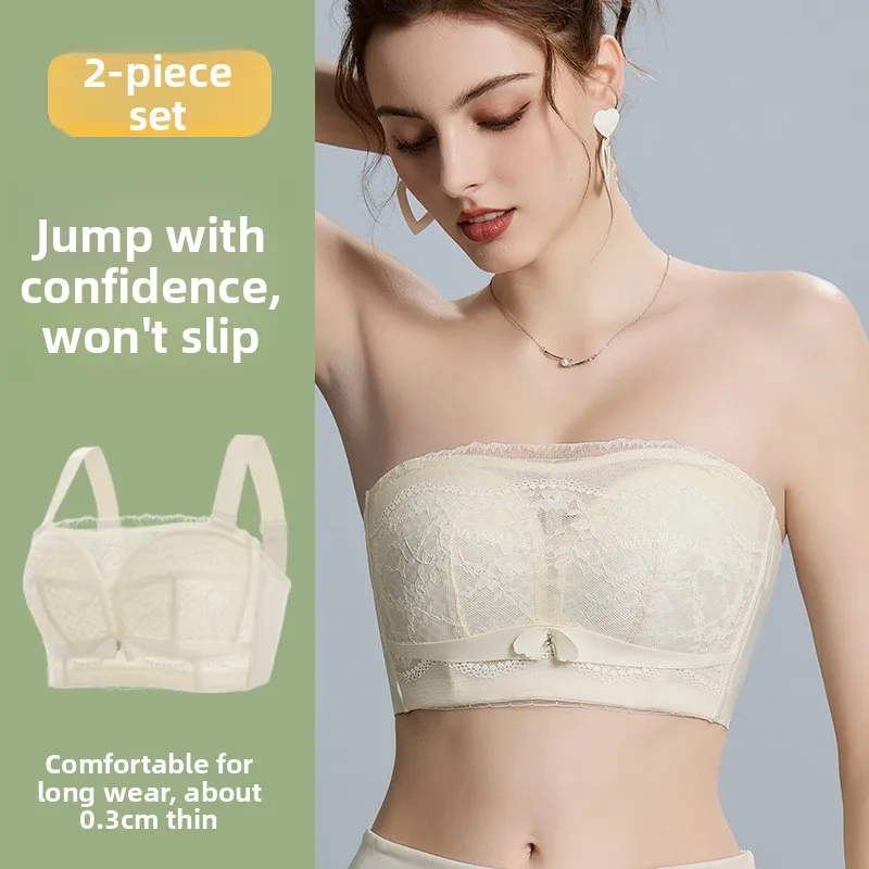 

Women's Breathable Large Size Steel Ring Anti-Slip Invisible Gathered Bra Shoulder Strap Underwear Comfortable Supportive Che...