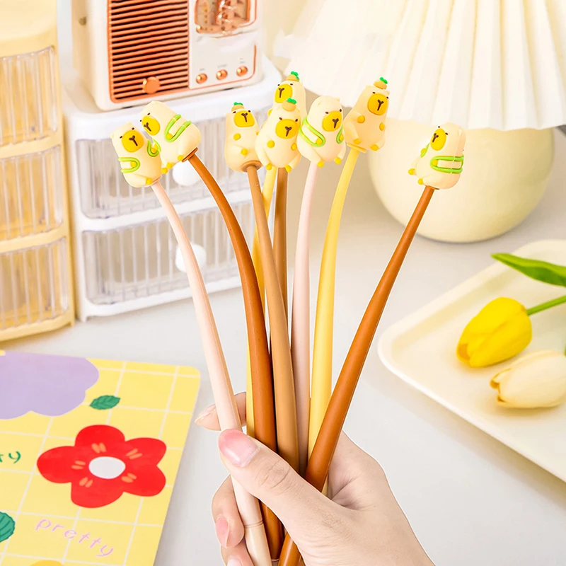 크리에이티브 카피바라 펜, 카와이 소프트 젤 펜, 귀여운 문구, 사무실 학교 용품, 쓰기 잉크 볼펜, 달콤한 문구