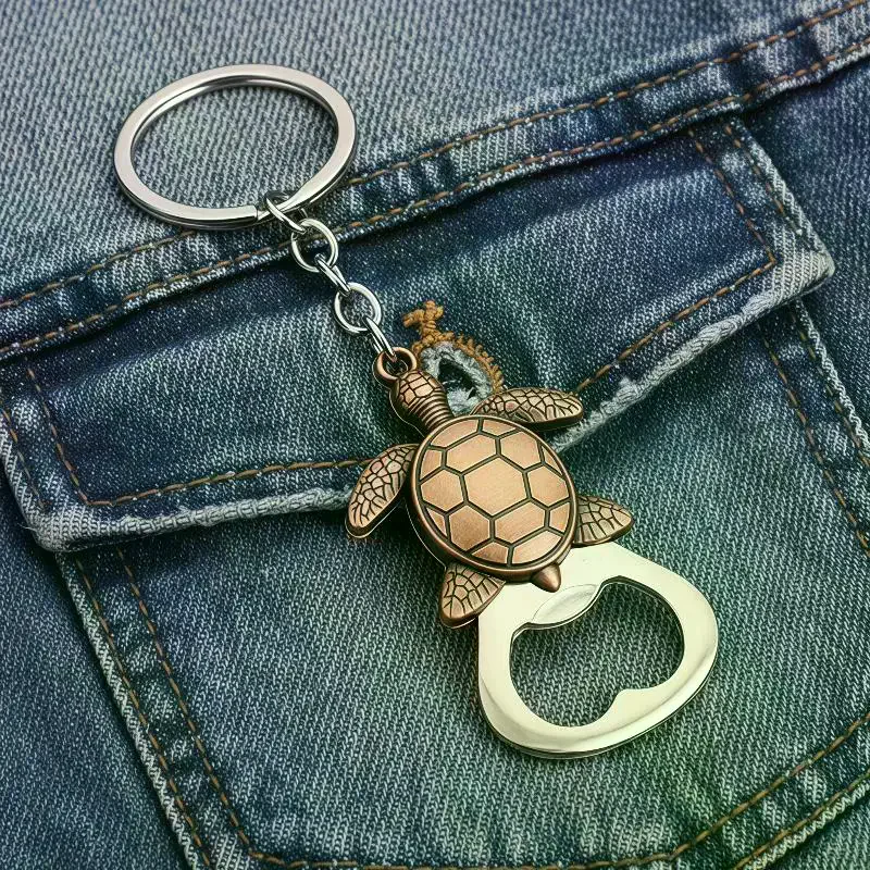 Frog Wolf Turtle Lion Bronze Color Metal Bottle Opener Keyring Mini Pocket Beer Opener Key Holder Keychain